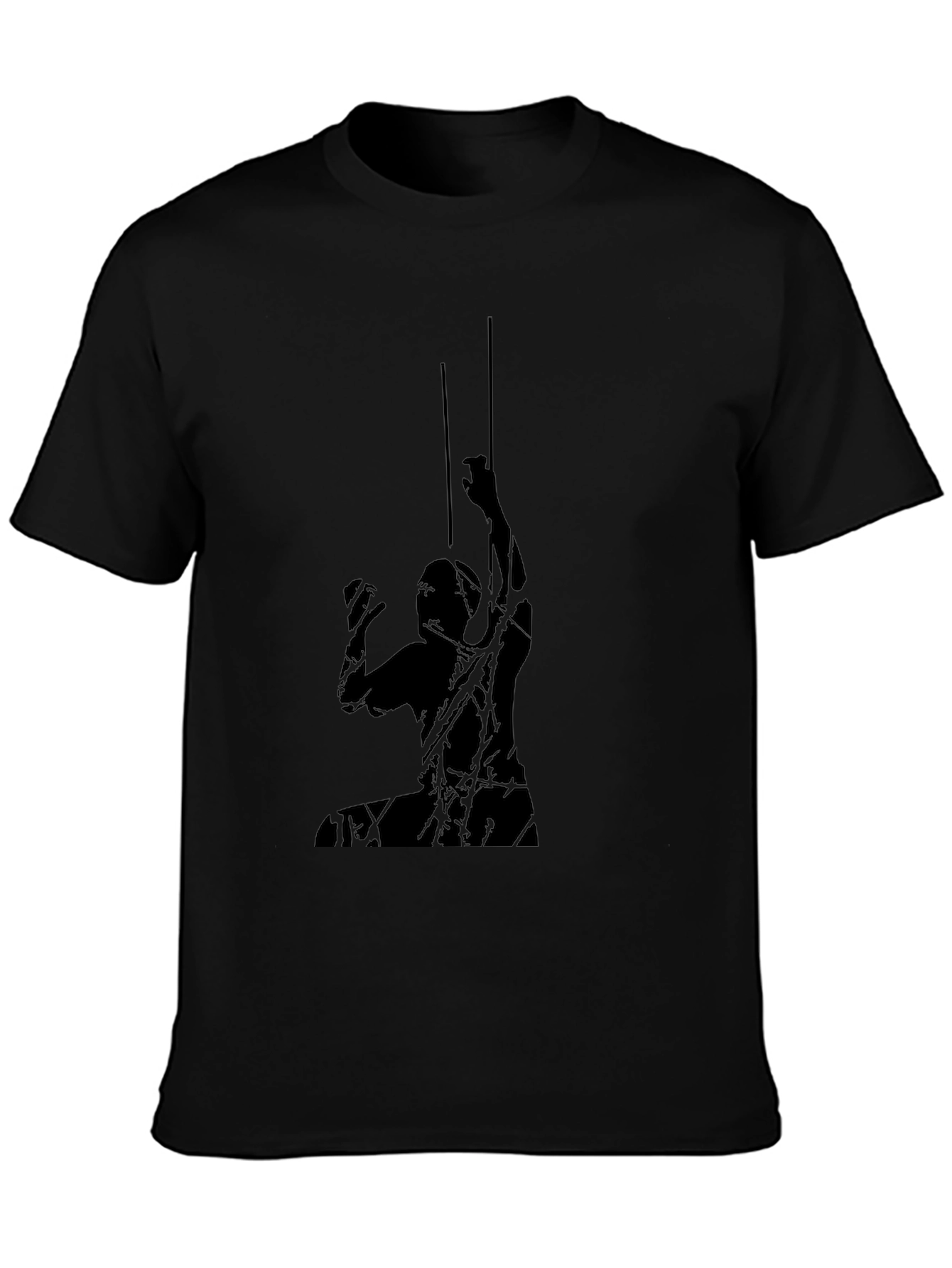 Black Graphic Tee - Climbing Silhouette