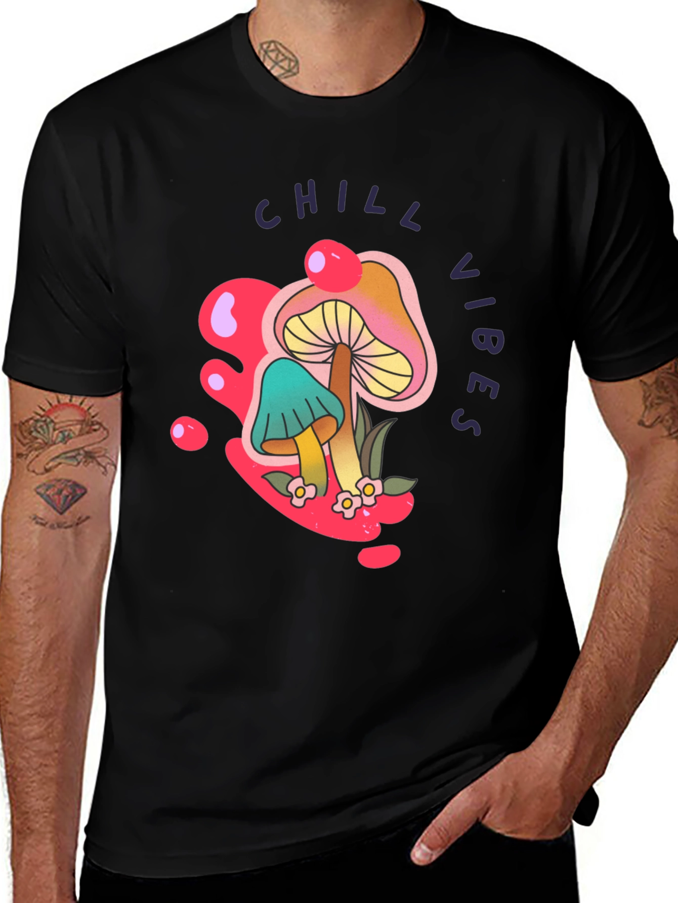 Chill Vibes Mushroom Graphic Tee