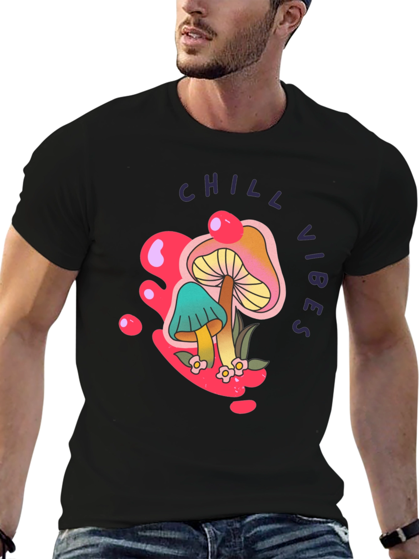 Chill Vibes Mushroom Graphic Tee