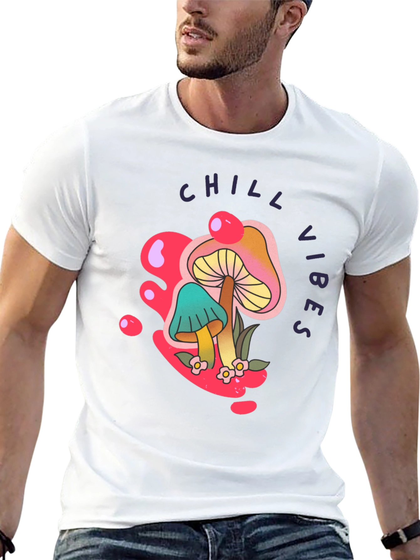 Chill Vibes Mushroom Graphic Tee