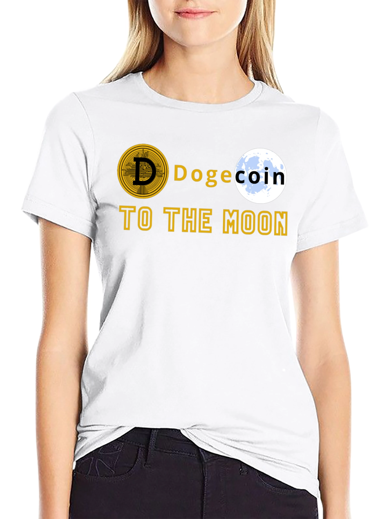 Dogecoin To The Moon T-Shirt – Crypto Dog Lover Graphic Tee Gift