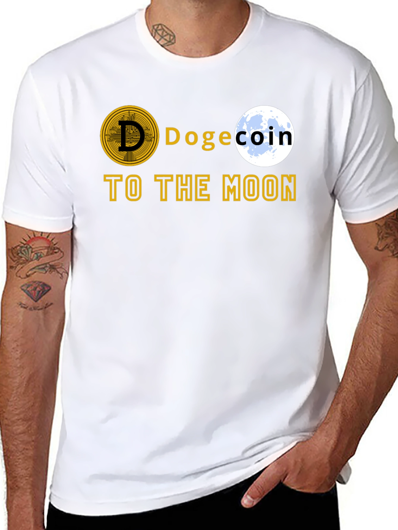 Dogecoin To The Moon T-Shirt – Crypto Dog Lover Graphic Tee Gift