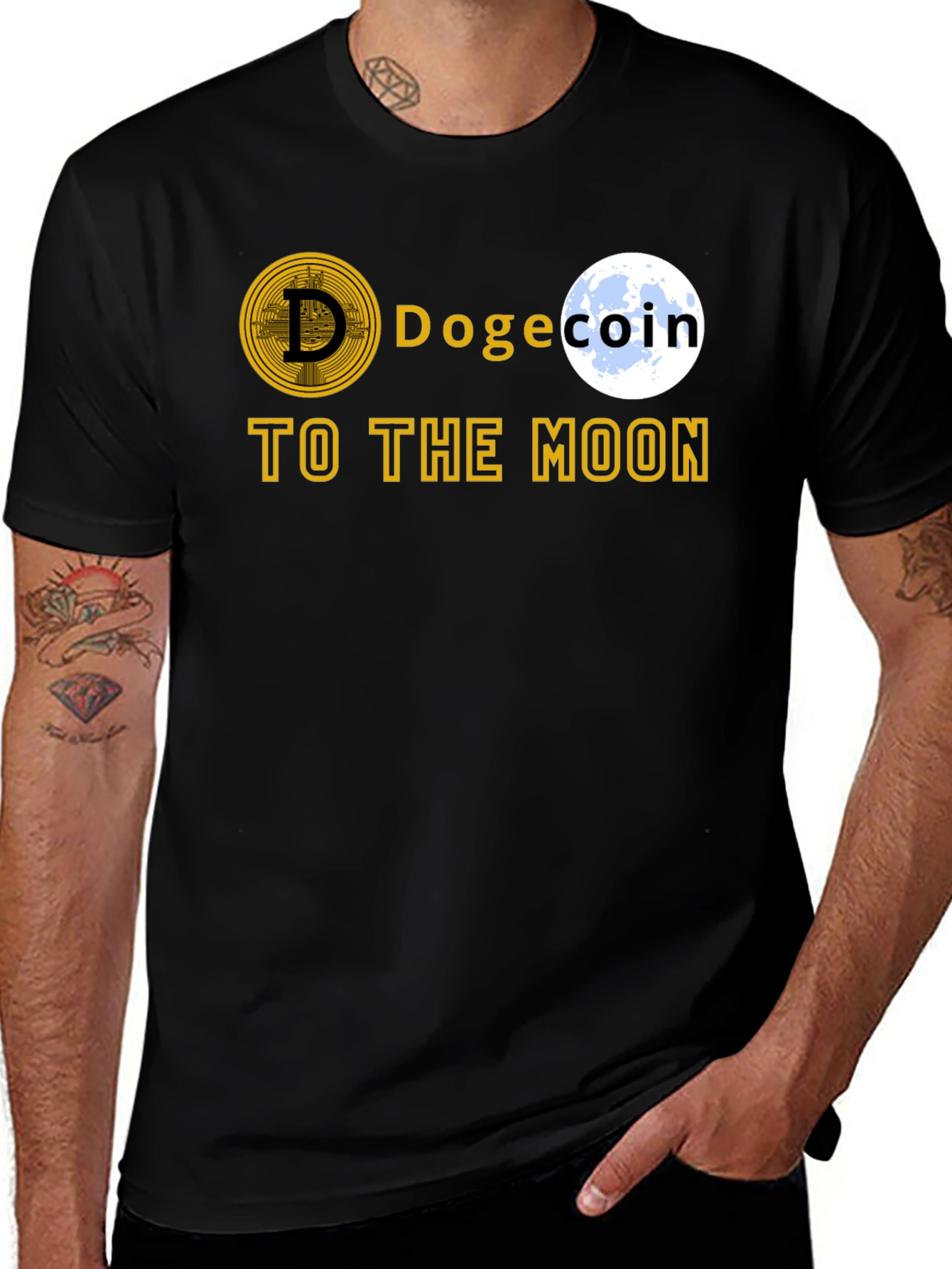 Dogecoin To The Moon T-Shirt – Crypto Dog Lover Graphic Tee Gift