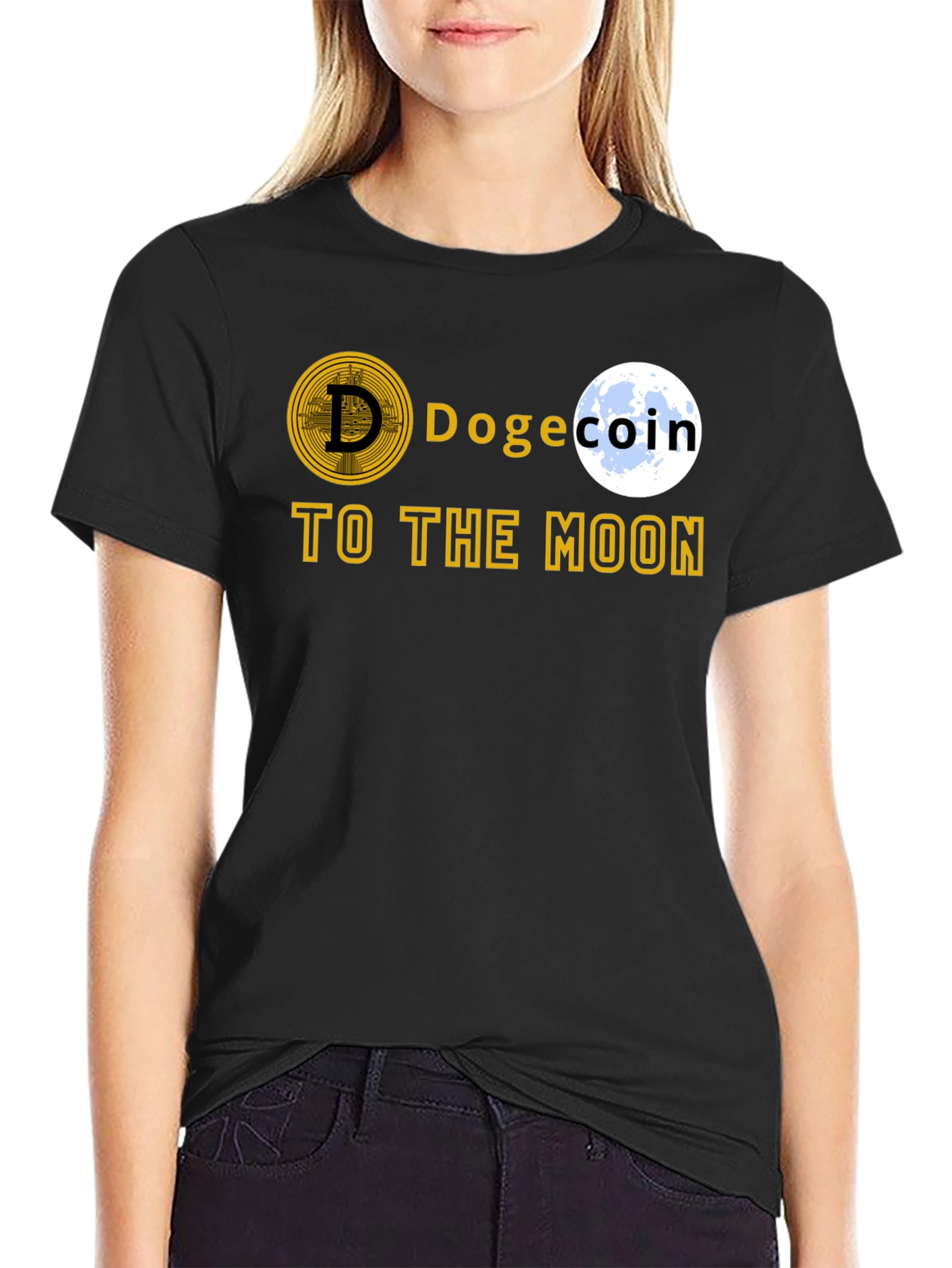 Dogecoin To The Moon T-Shirt – Crypto Dog Lover Graphic Tee Gift