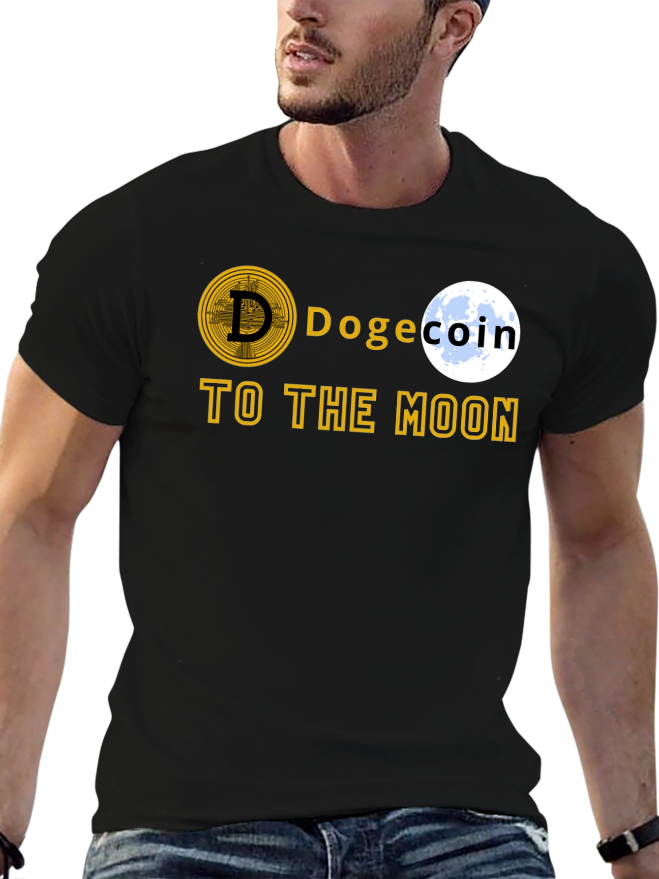 Dogecoin To The Moon T-Shirt – Crypto Dog Lover Graphic Tee Gift