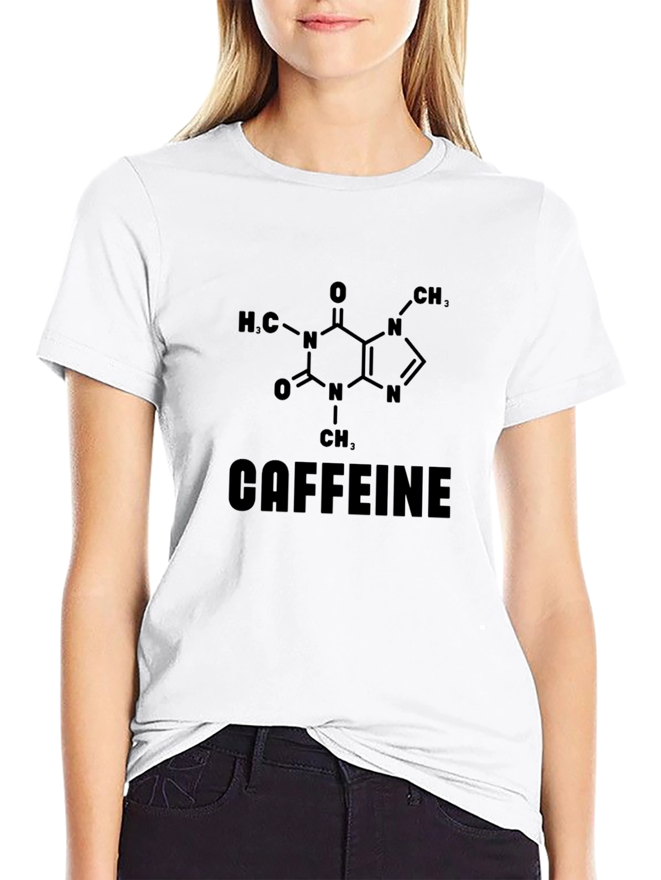 Caffeine Molecule T-Shirt - Chemistry Inspired Design