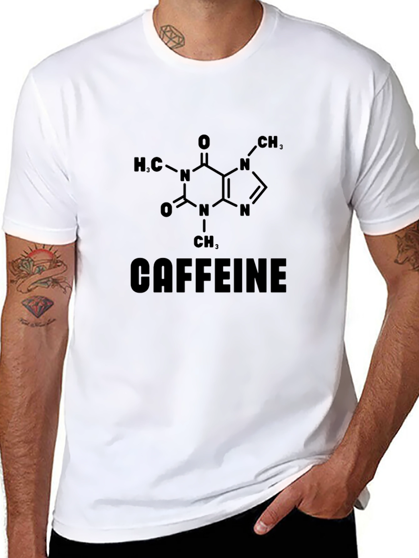 Caffeine Molecule T-Shirt - Chemistry Inspired Design