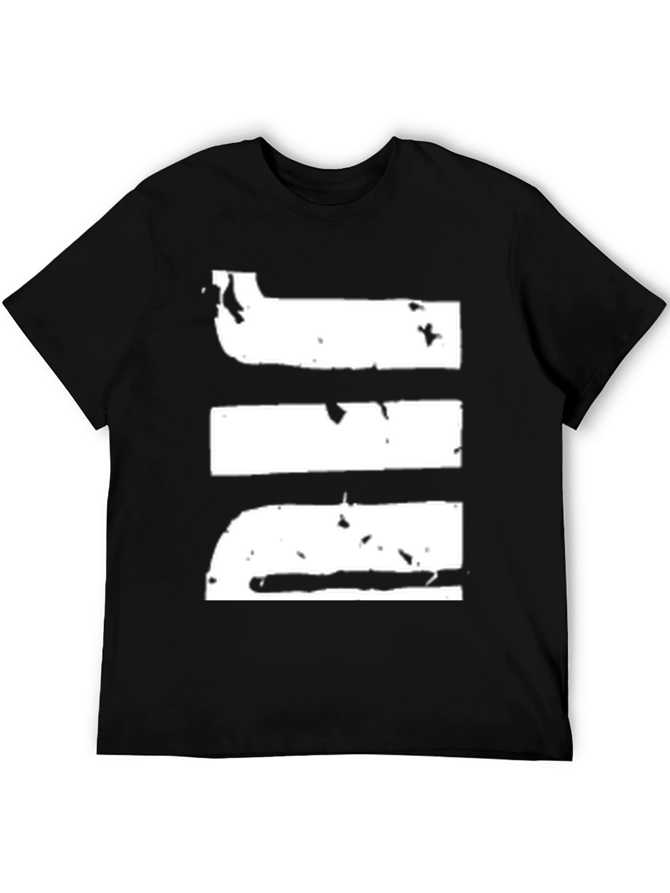 Grunge Stripe Graphic Black T-Shirt
