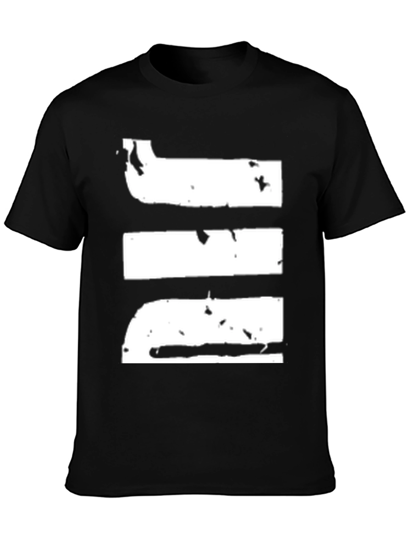 Grunge Stripe Graphic Black T-Shirt