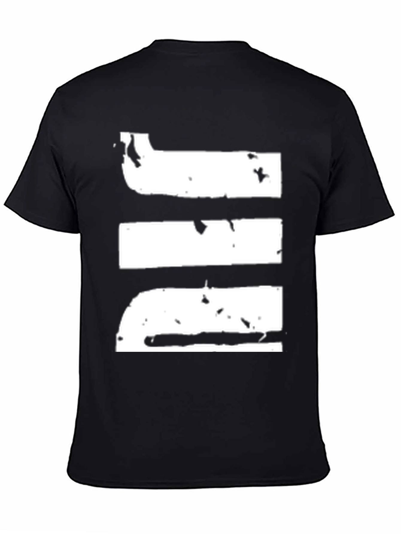 Grunge Stripe Graphic Black T-Shirt