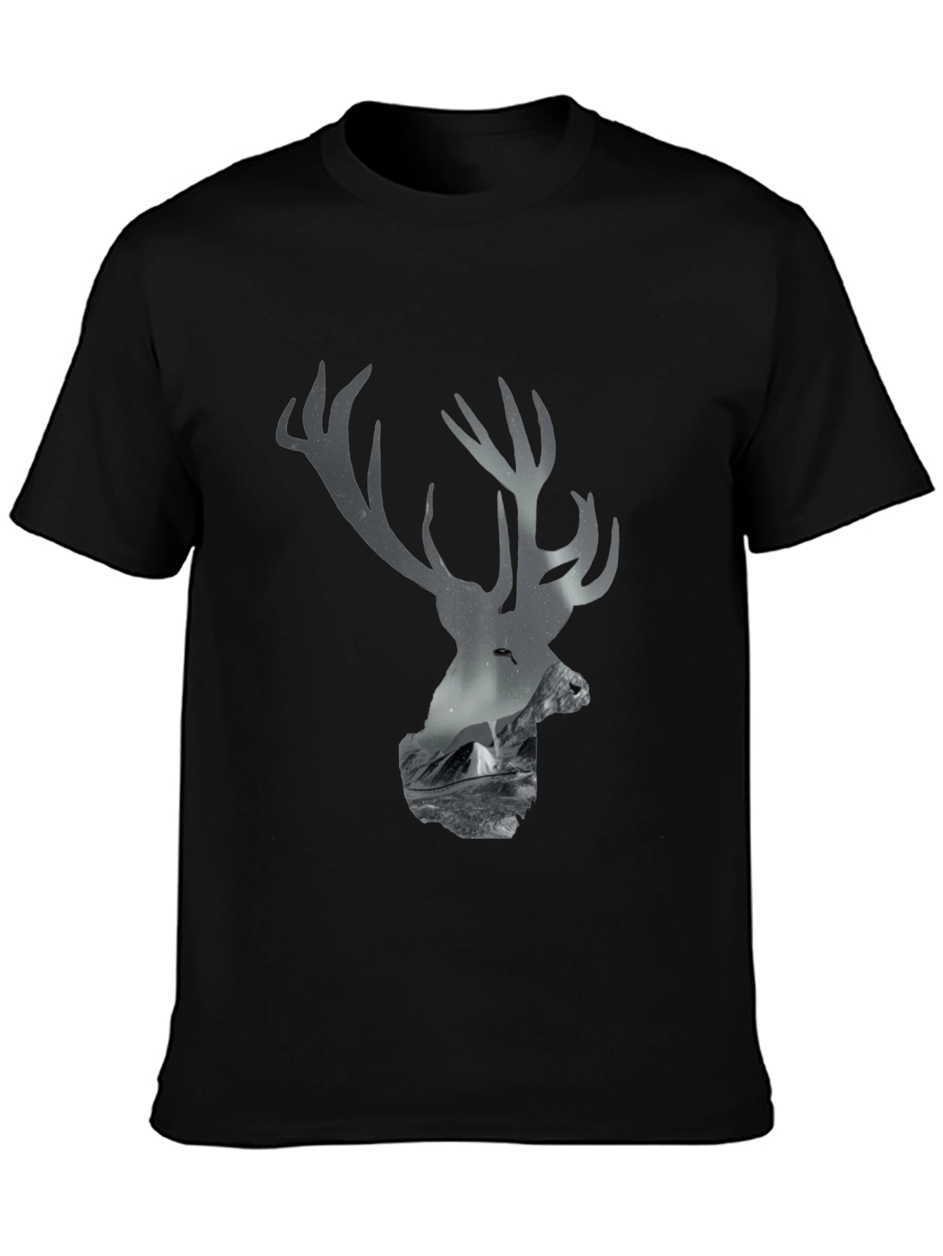 Deer Silhouette Mountain Scene Tee