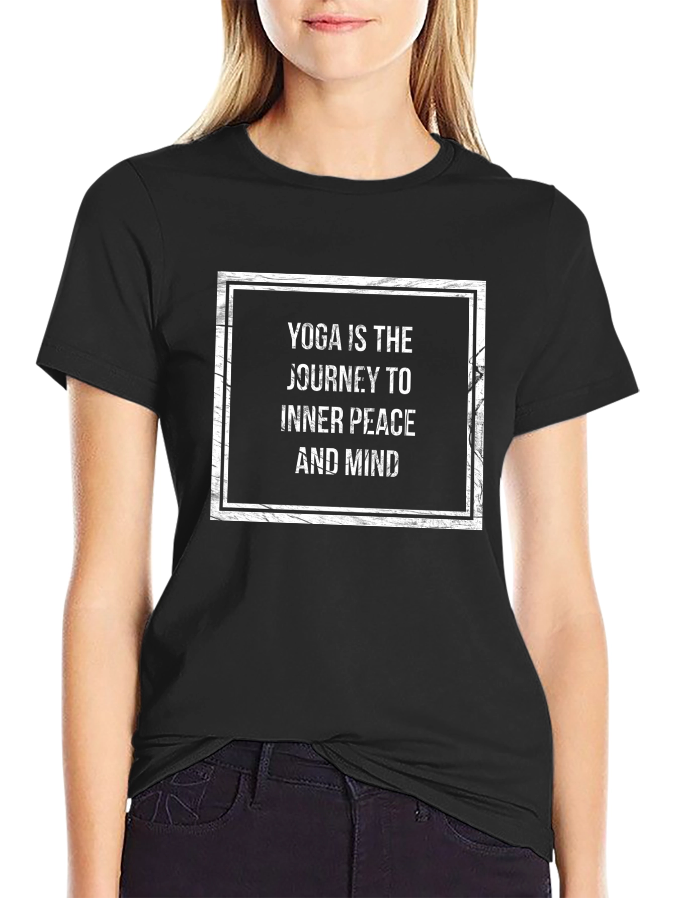 Yoga Inner Peace Graphic Tee - Black