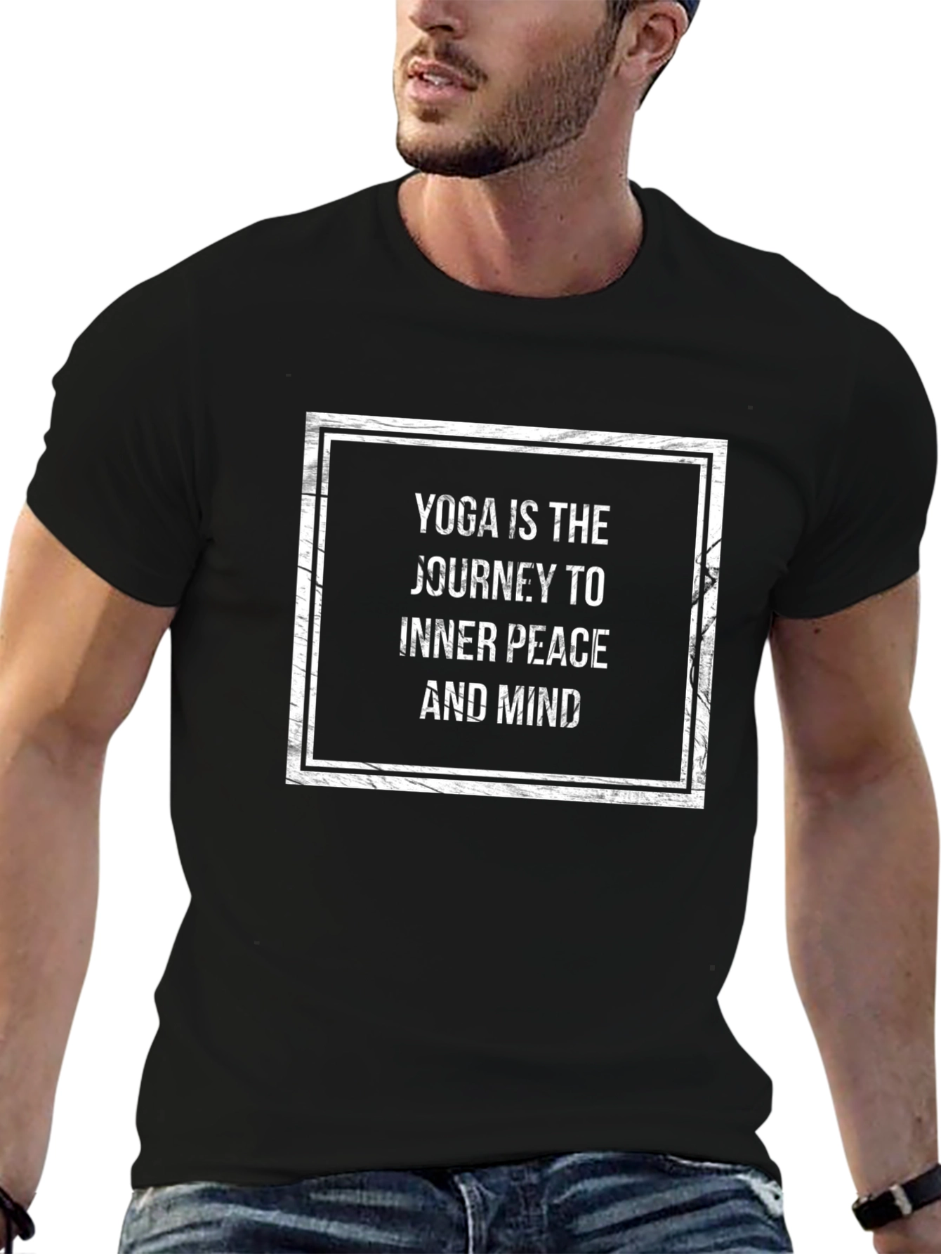 Yoga Inner Peace Graphic Tee - Black