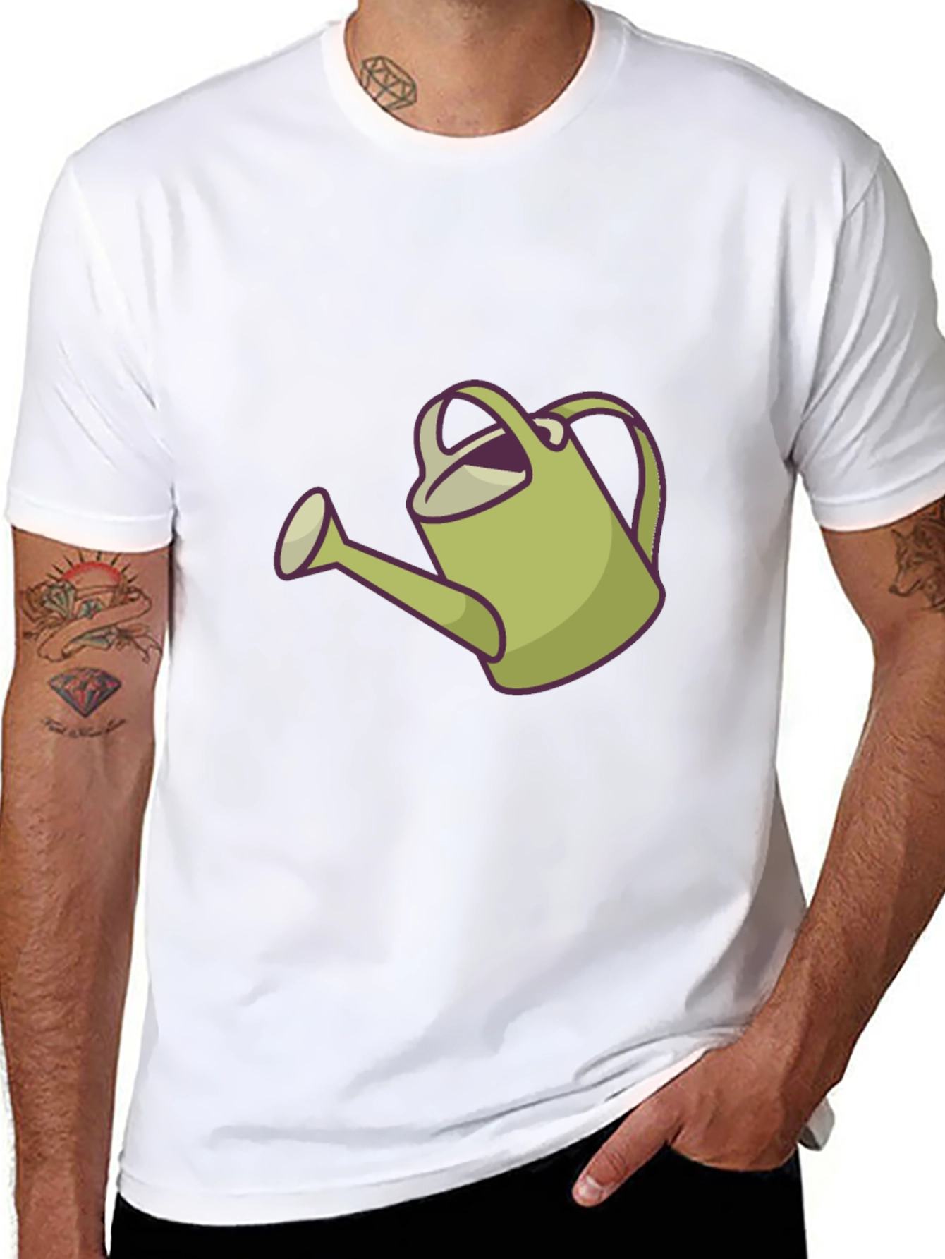 Watering Can Graphic Tee - Black Casual Shirt