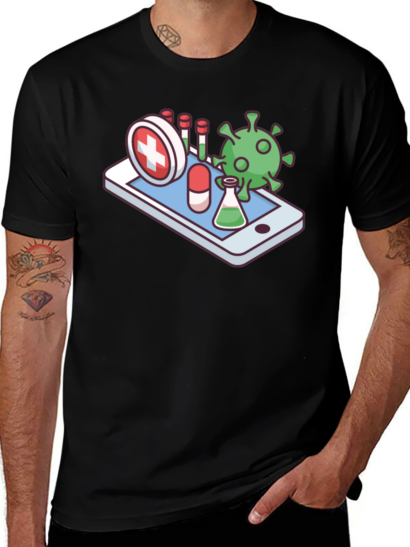 Medical App T-Shirt - Novelty Virus Design