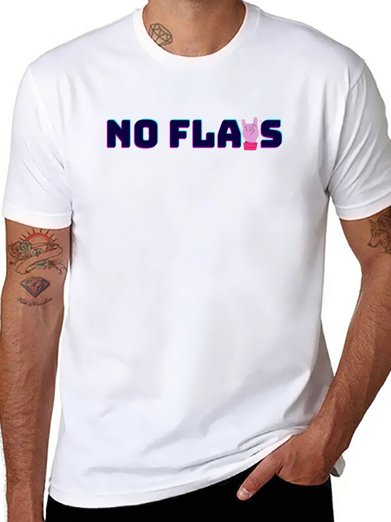 No Flaws Black Graphic Tee