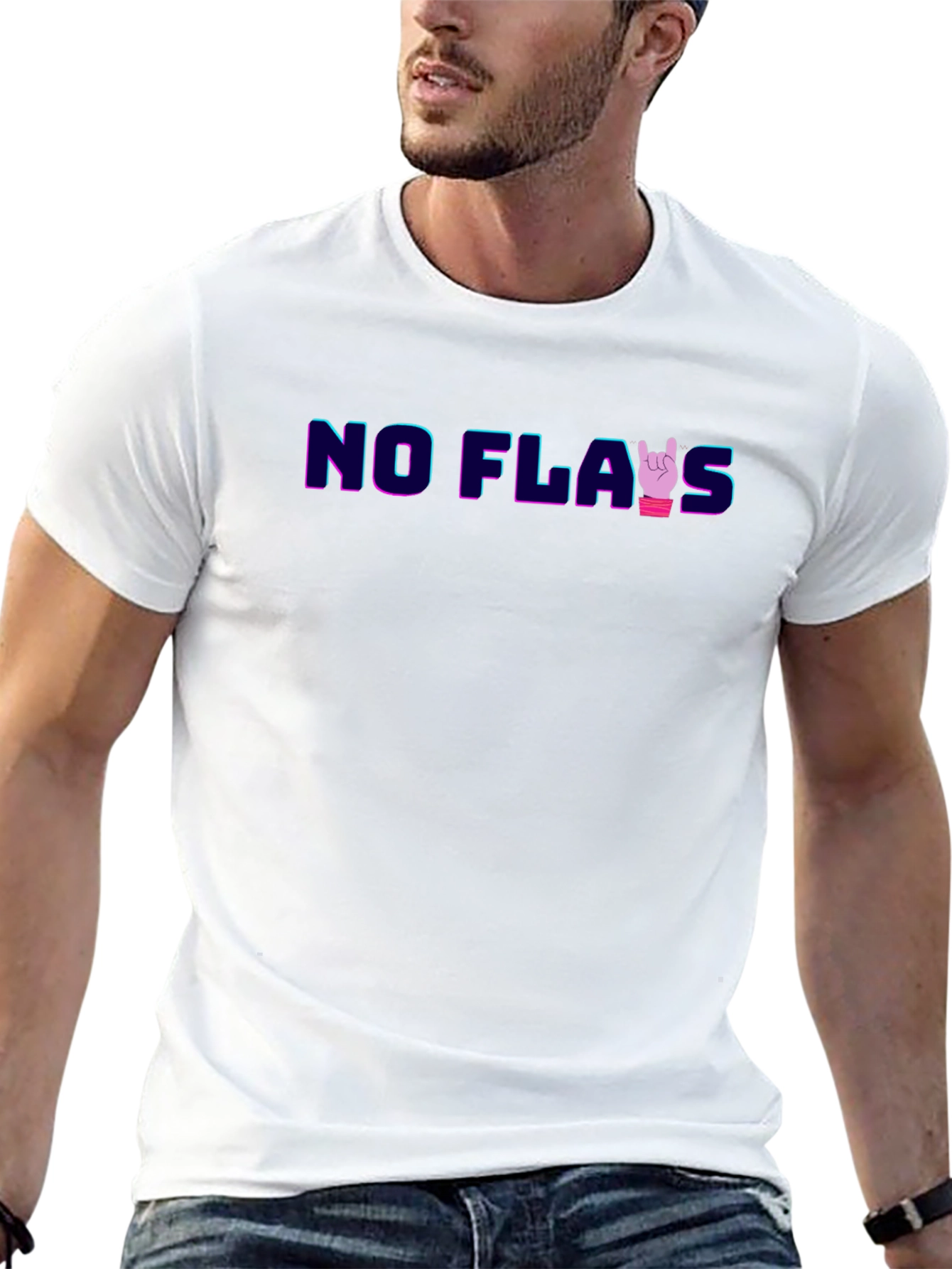 No Flaws Black Graphic Tee
