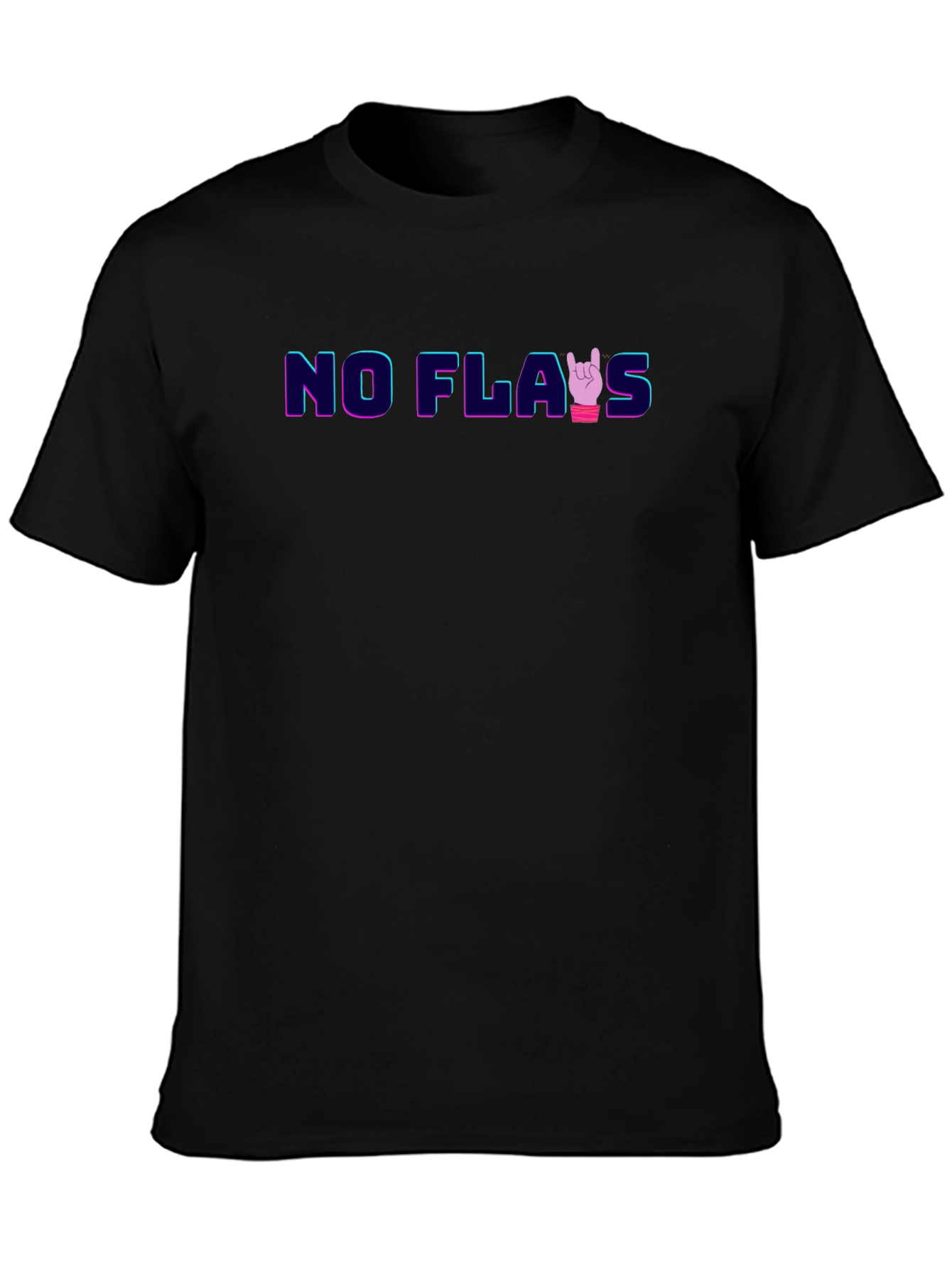 No Flaws Black Graphic Tee
