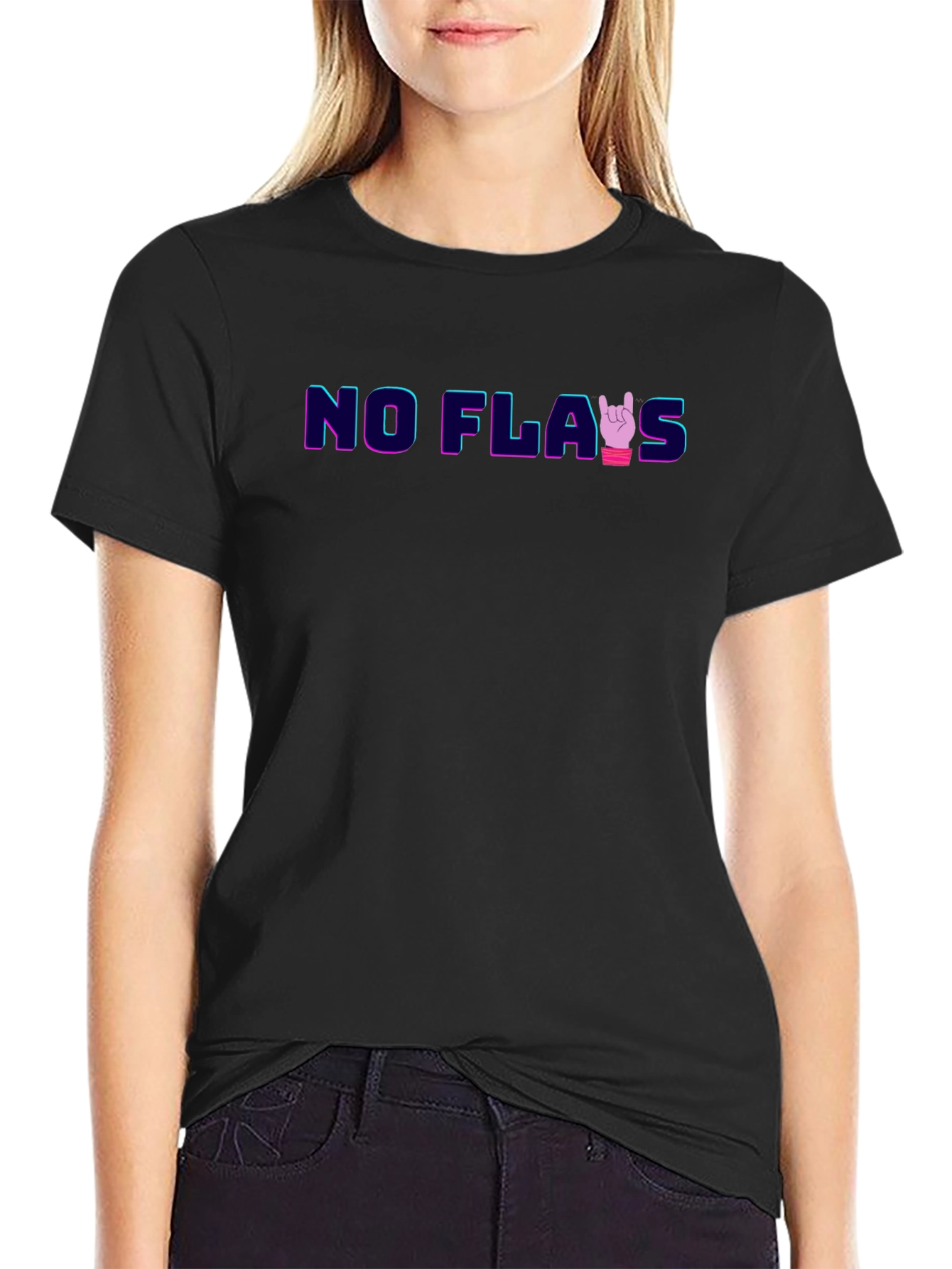 No Flaws Black Graphic Tee