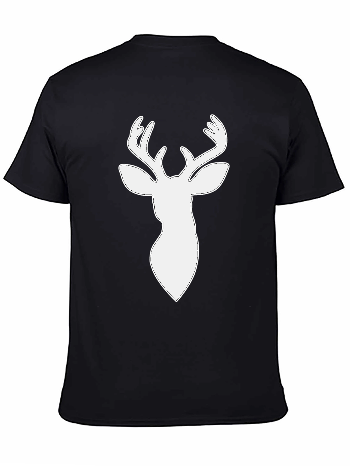 Deer Head Graphic Tee - Black Casual Shirt