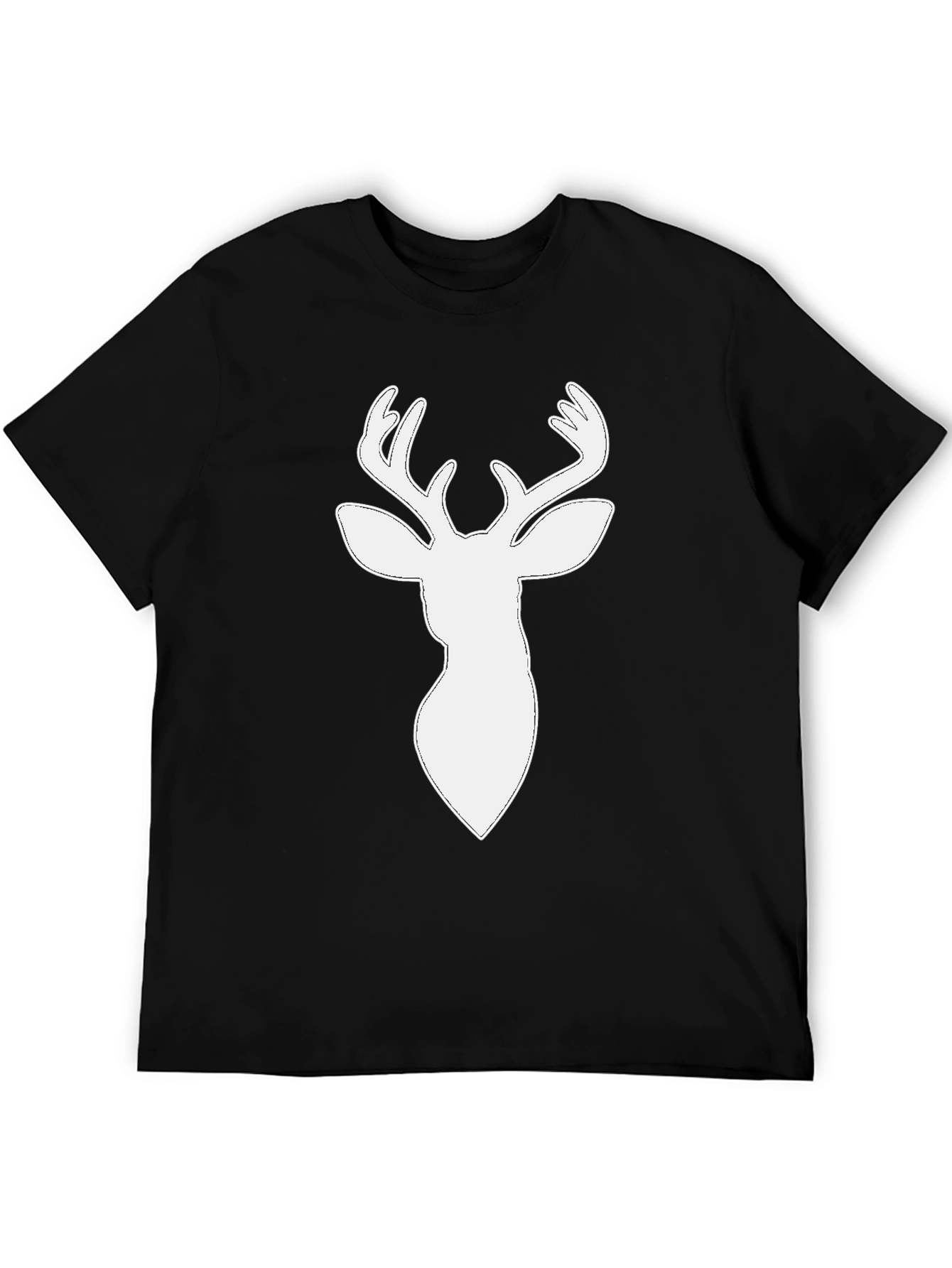 Deer Head Graphic Tee - Black Casual Shirt