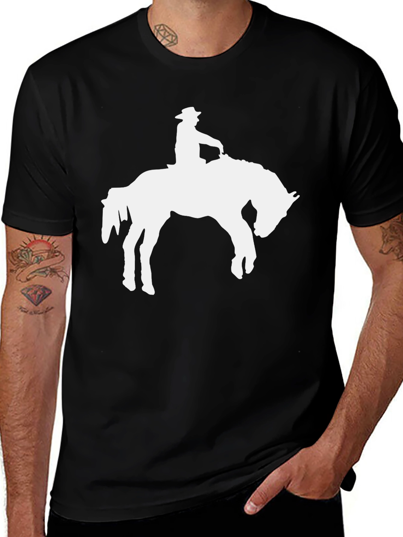 Cowboy Horse Silhouette T-Shirt - Graphic Tee