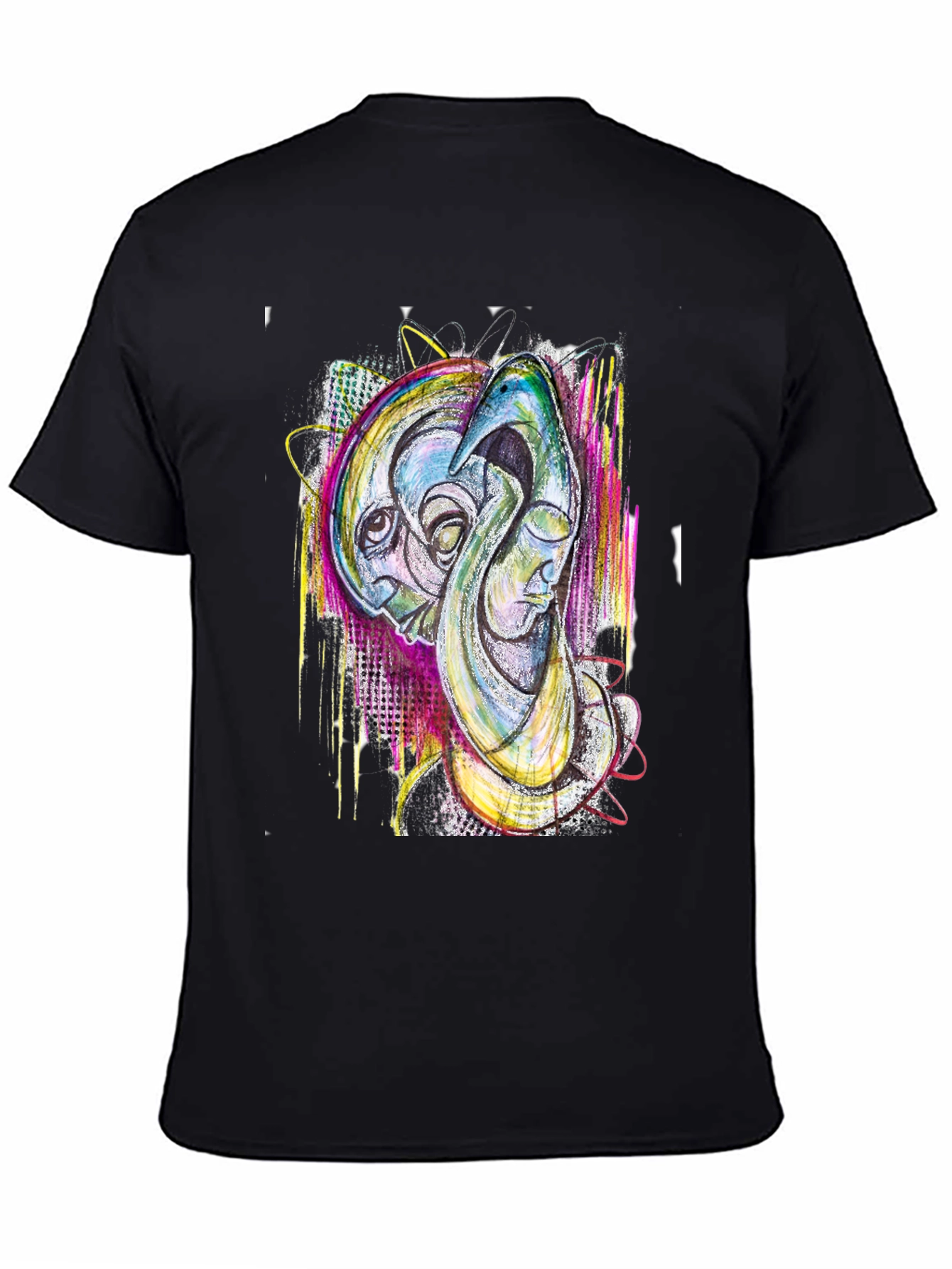 Abstract Art Print Black T-Shirt