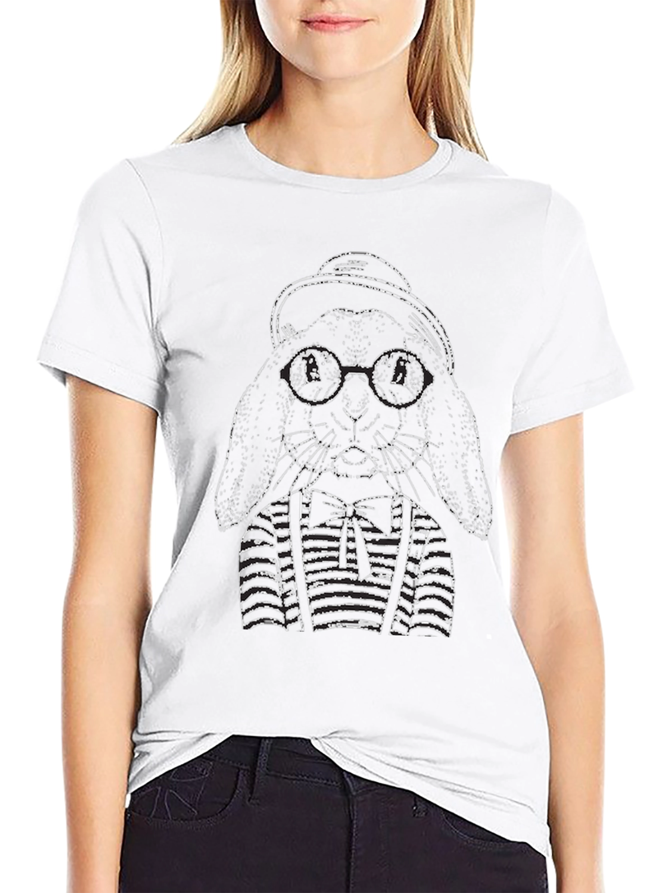 Rabbit with Hat and Glasses T-Shirt