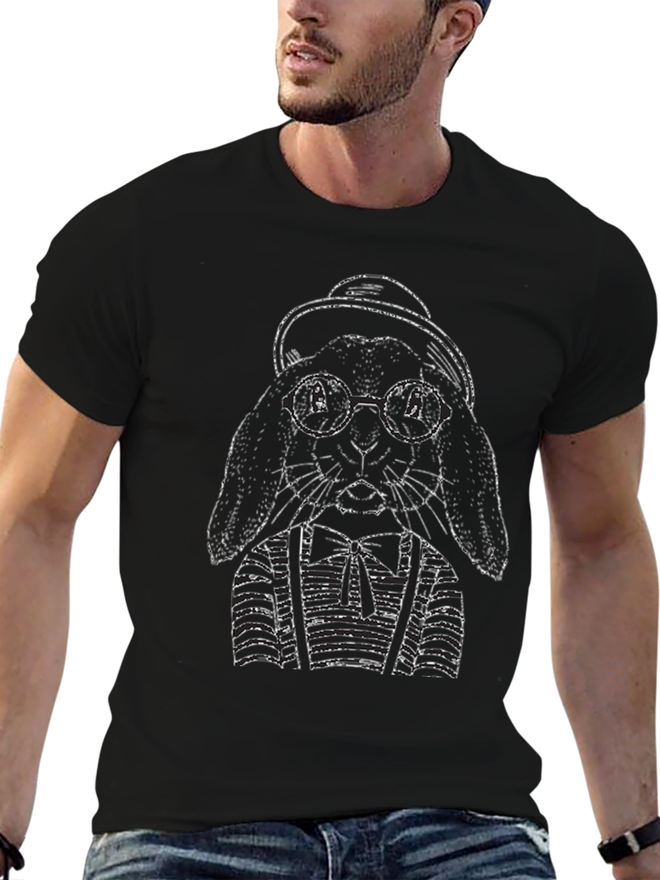 Rabbit with Hat and Glasses T-Shirt
