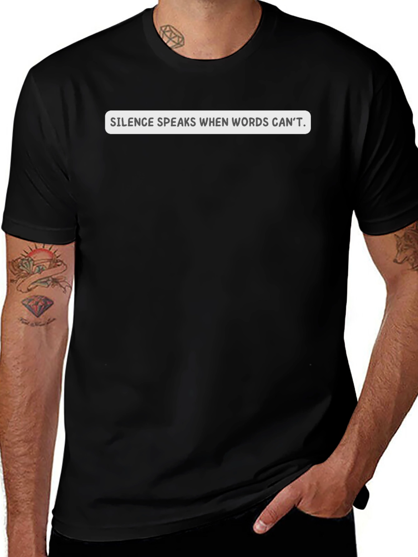 Silence Speaks Graphic Tee - Black