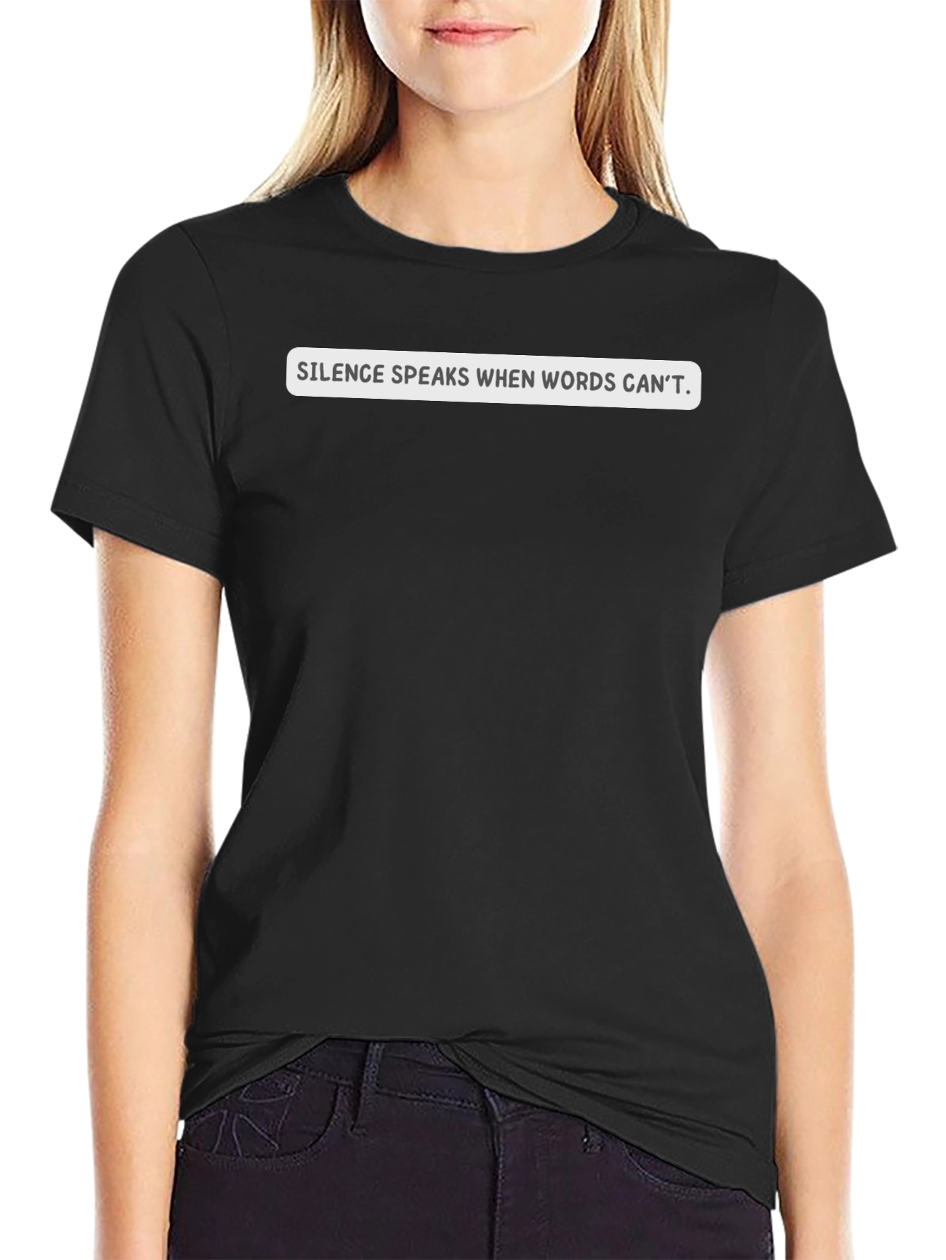 Silence Speaks Graphic Tee - Black