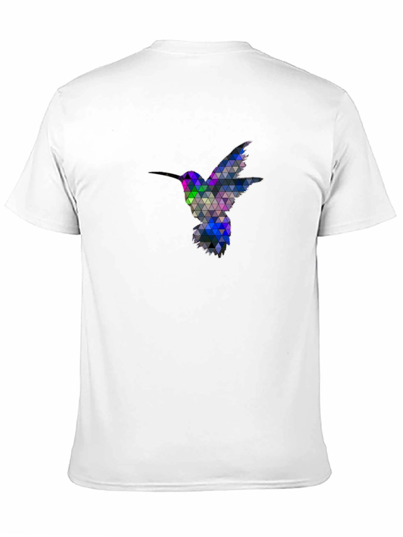 Geometric Hummingbird Graphic Tee - Black