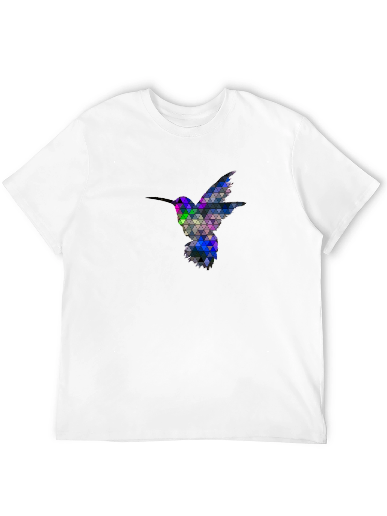 Geometric Hummingbird Graphic Tee - Black