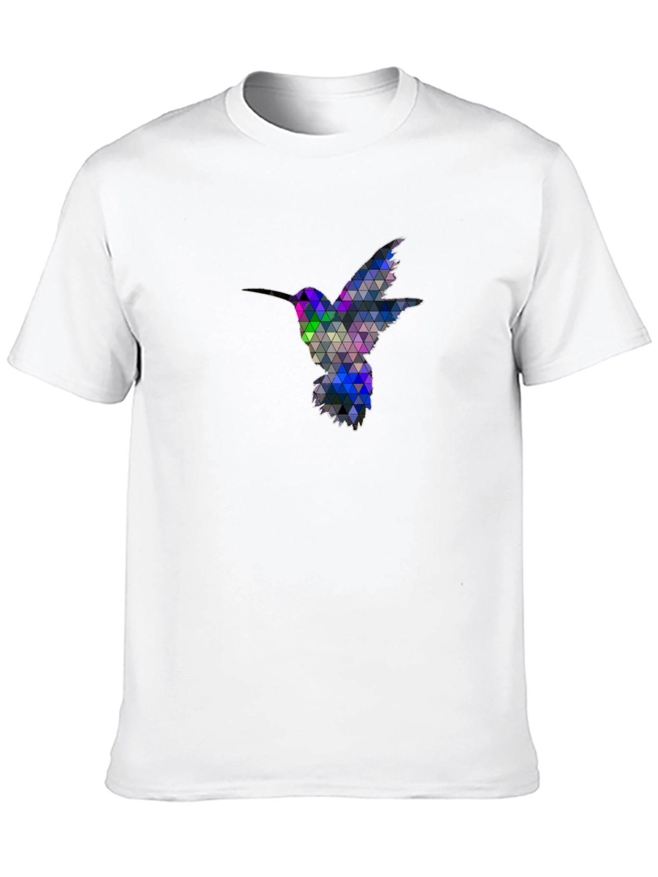 Geometric Hummingbird Graphic Tee - Black
