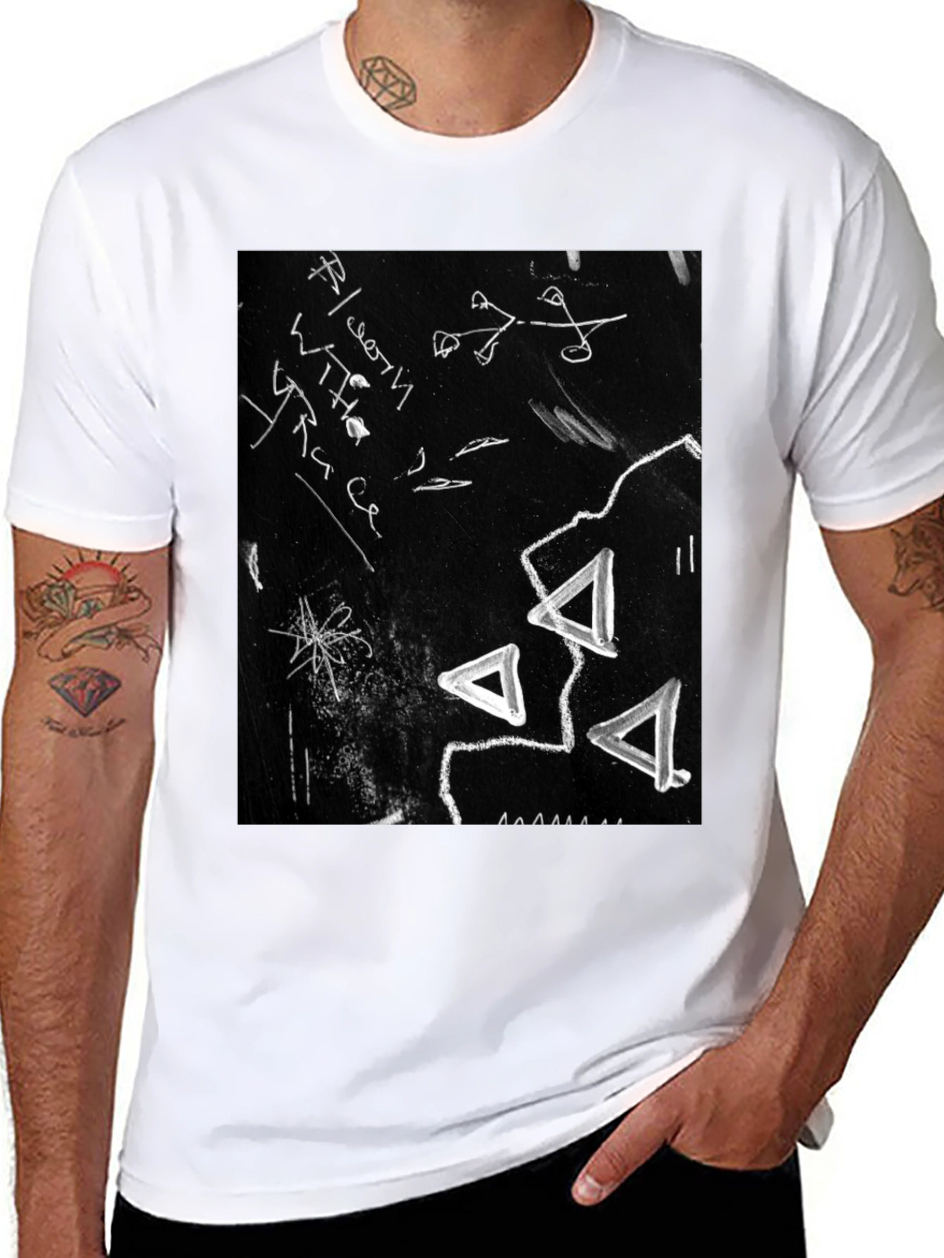 Abstract Black Graphic Tee