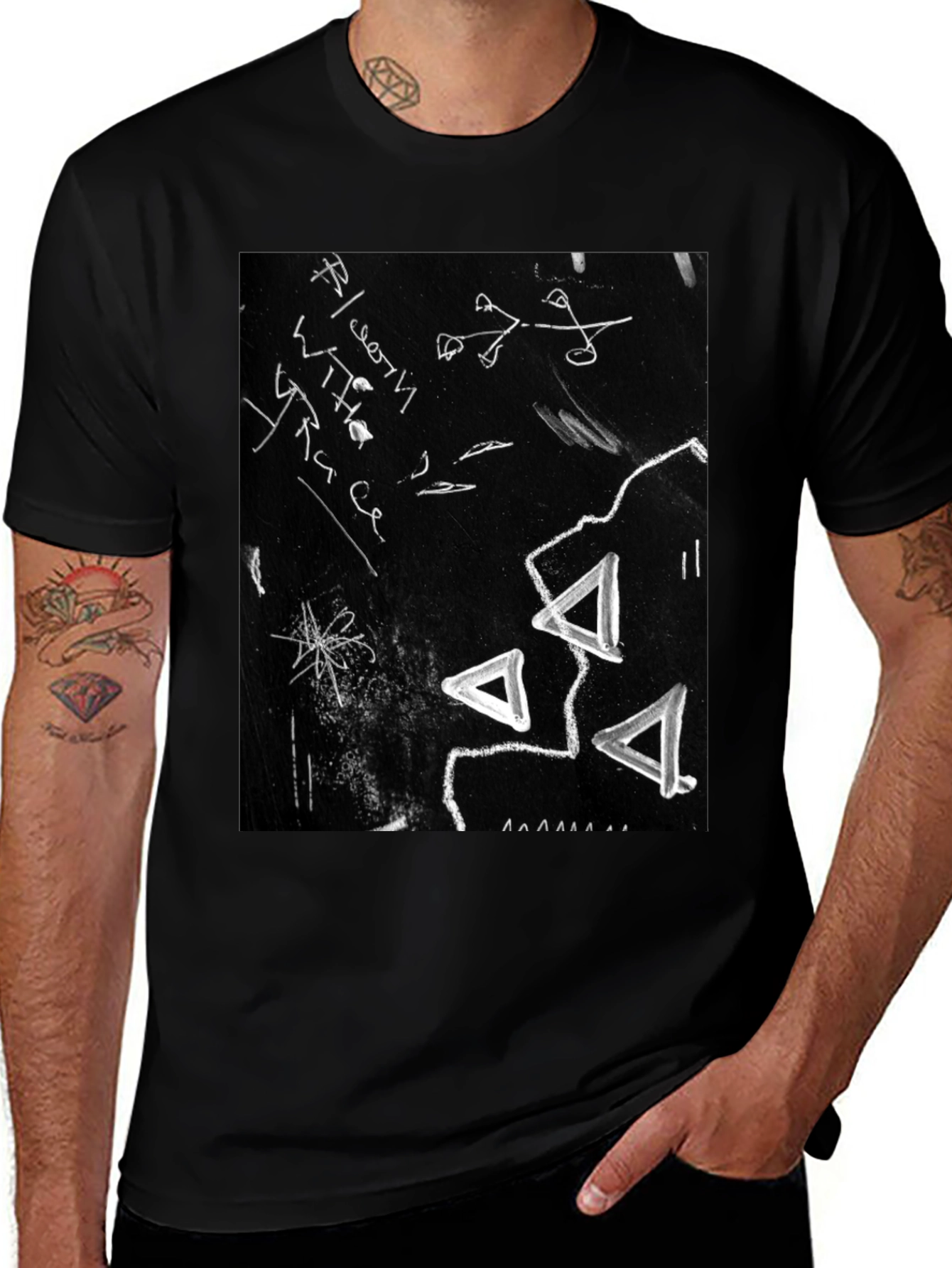 Abstract Black Graphic Tee
