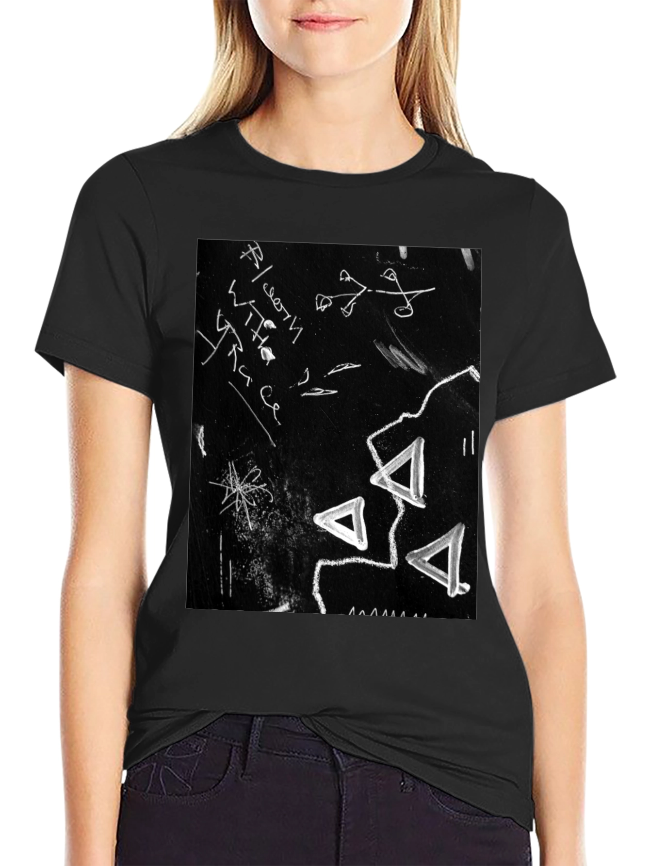 Abstract Black Graphic Tee
