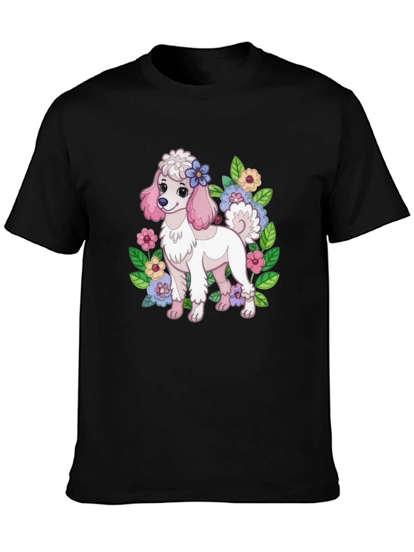 Cute Poodle Floral T-Shirt – Adorable Dog Lover Graphic Tee