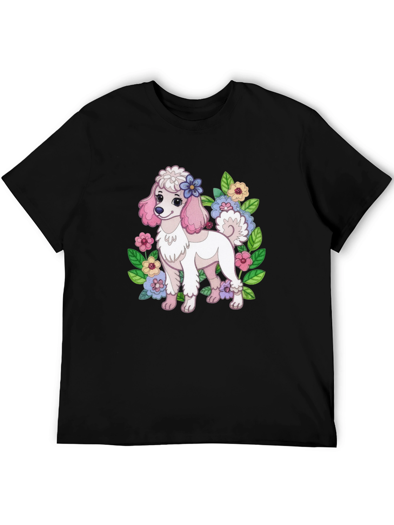Cute Poodle Floral T-Shirt – Adorable Dog Lover Graphic Tee