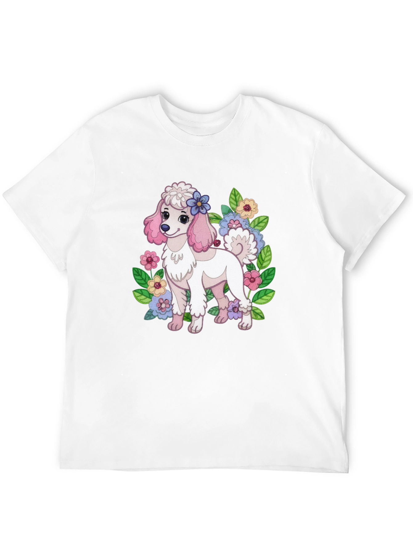 Cute Poodle Floral T-Shirt – Adorable Dog Lover Graphic Tee
