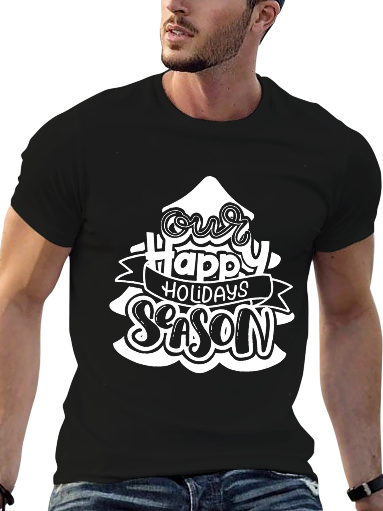 Holiday Season Graphic Tee - Black