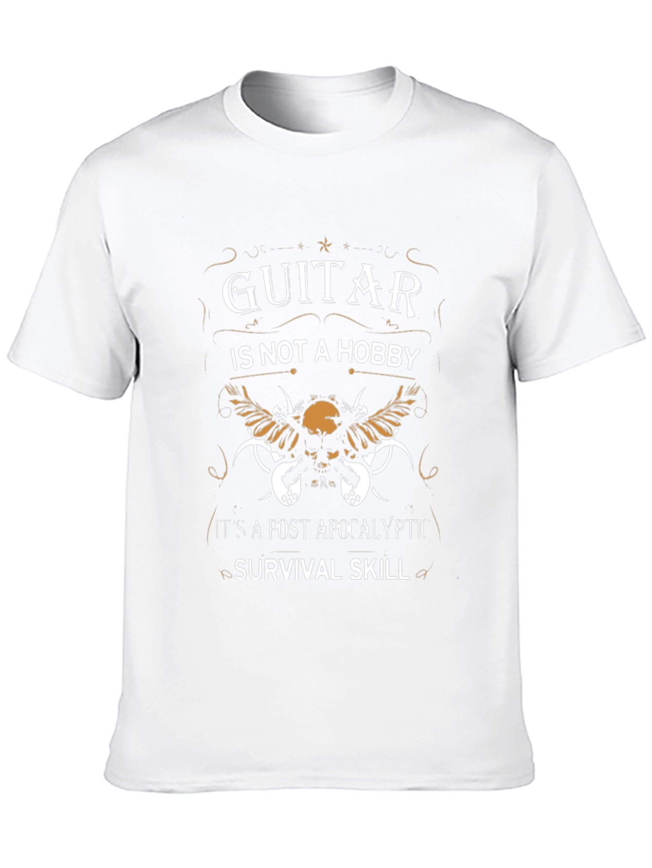 Guitar Survival Skill Black Graphic T-Shirt