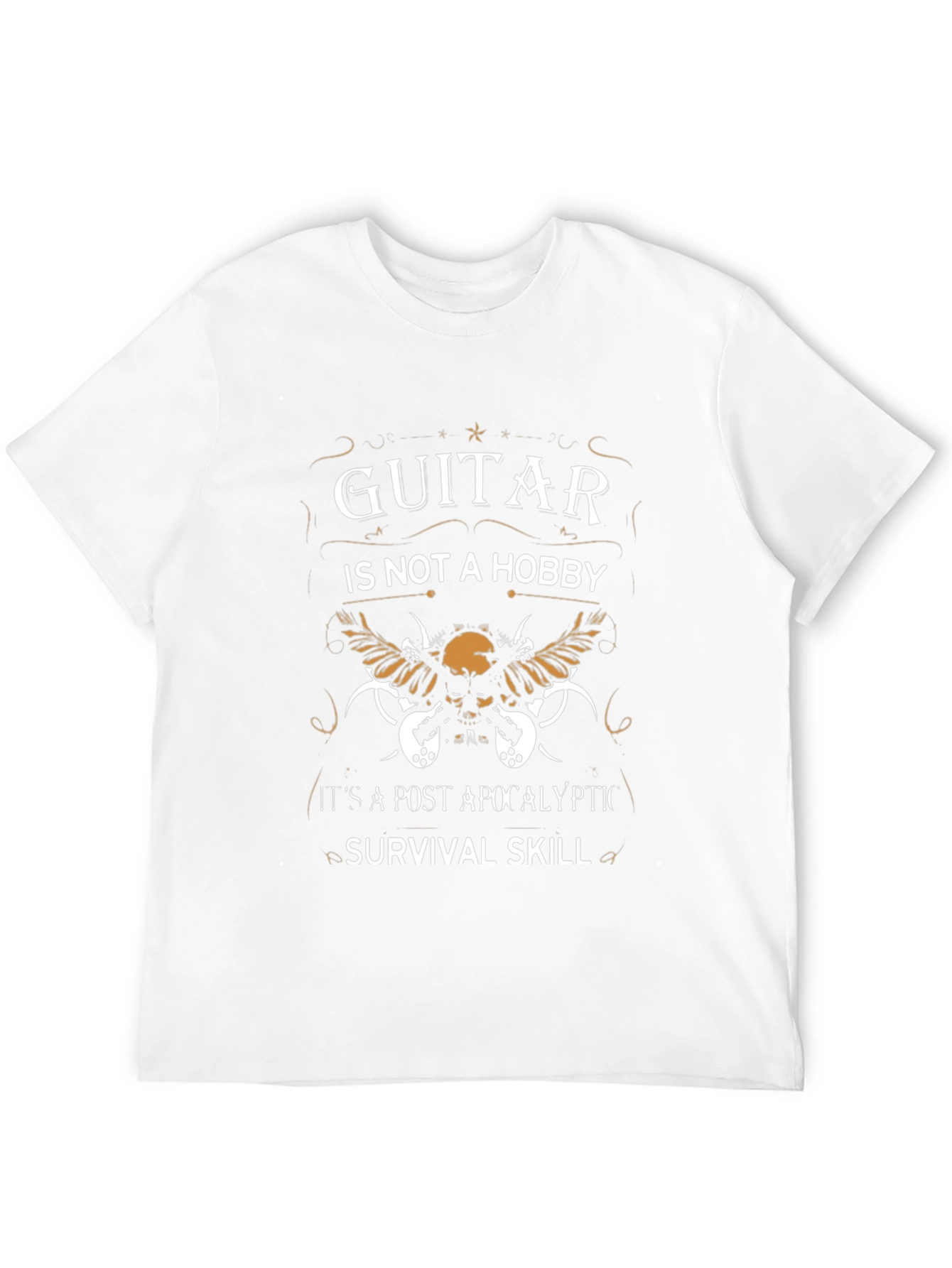 Guitar Survival Skill Black Graphic T-Shirt