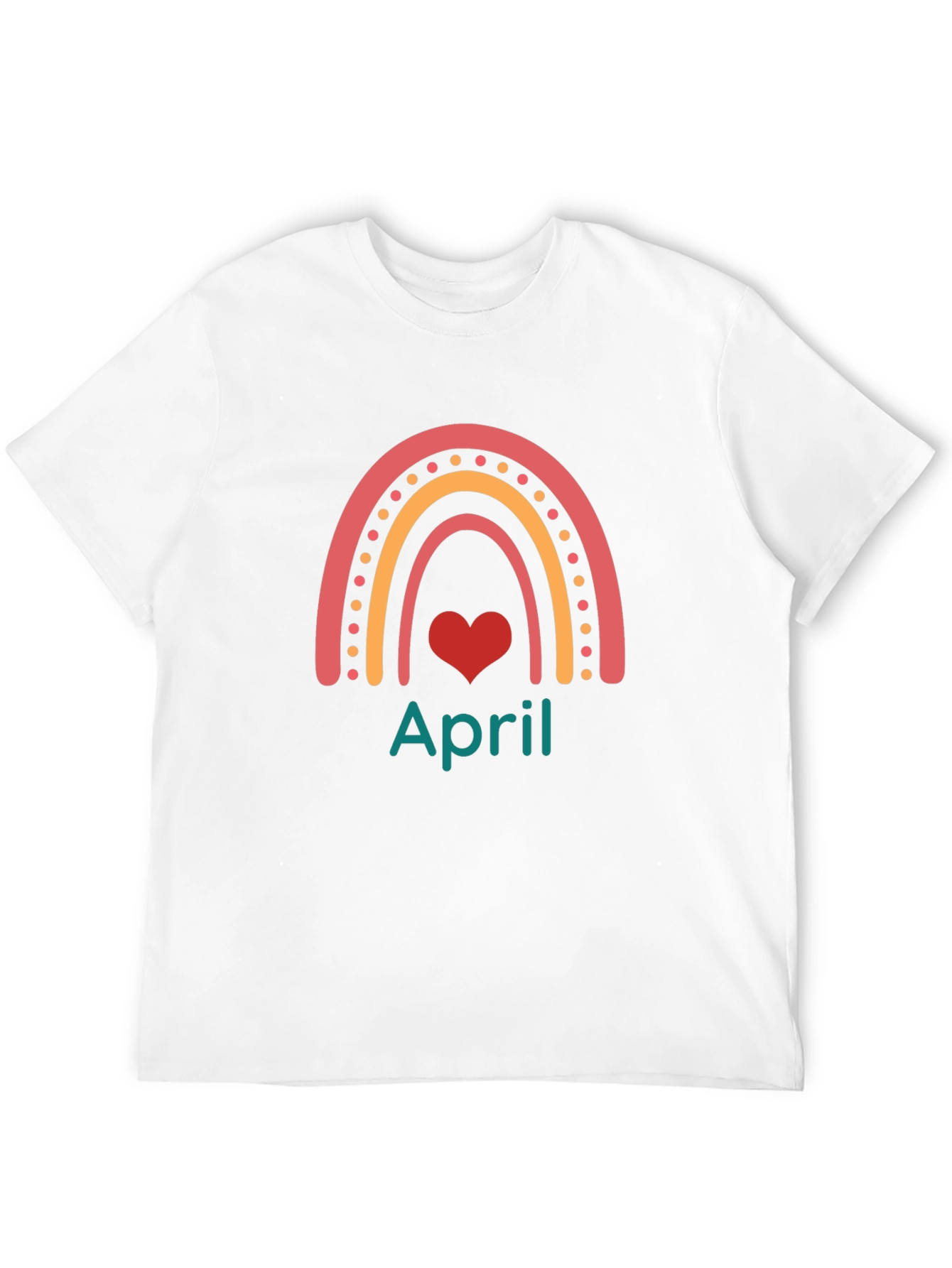 April Rainbow Heart Tee - Black