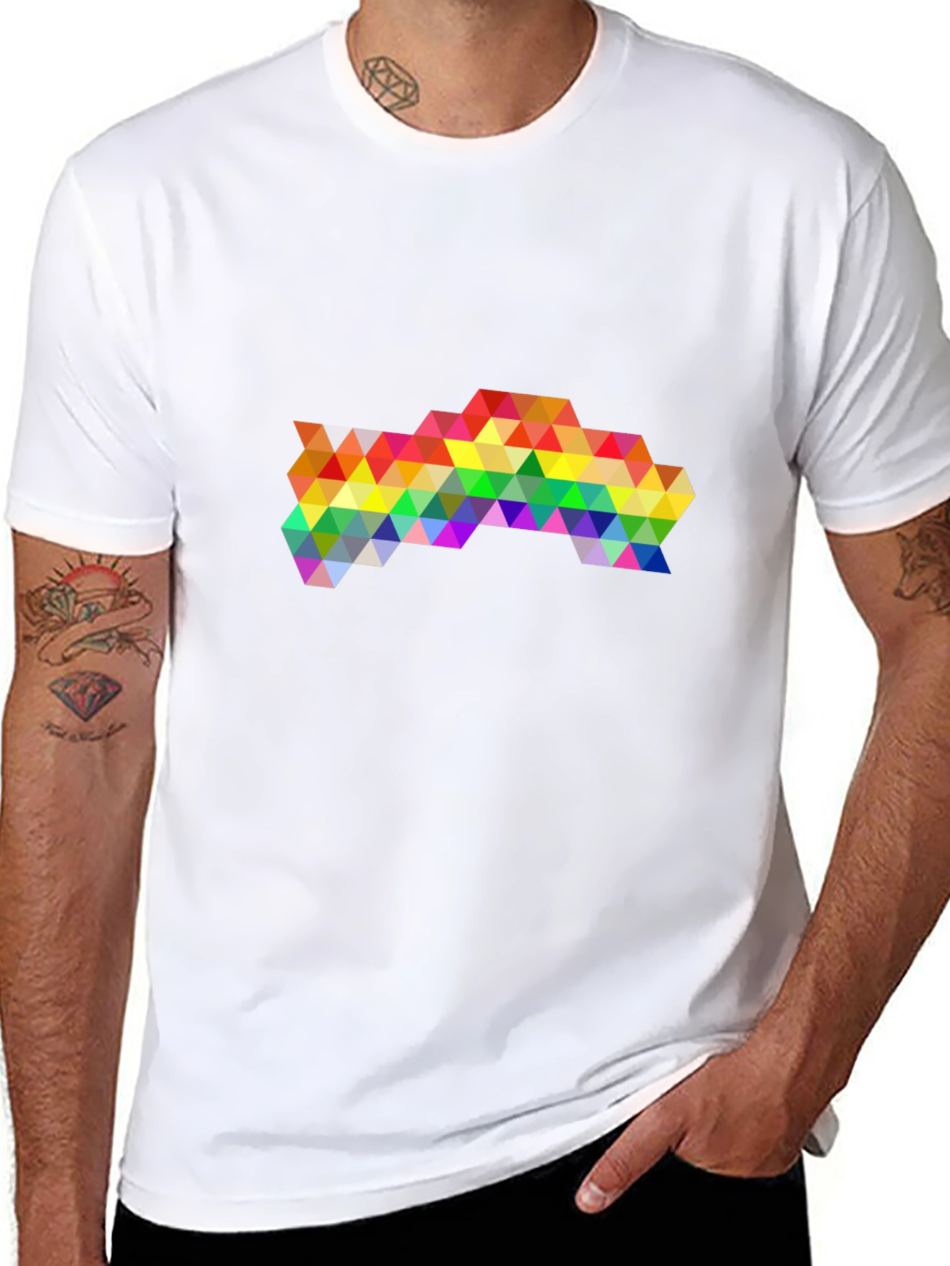 Geometric Rainbow Triangle T-Shirt
