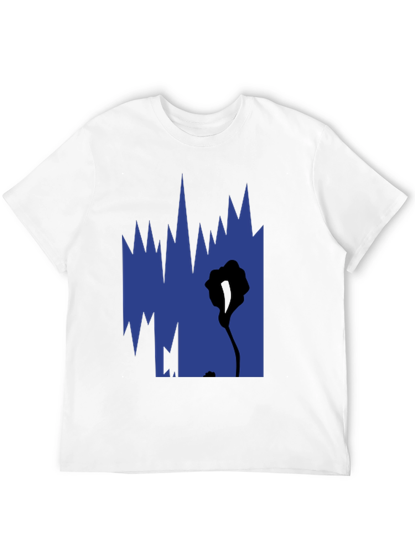 Abstract Graphic Print Black Tee