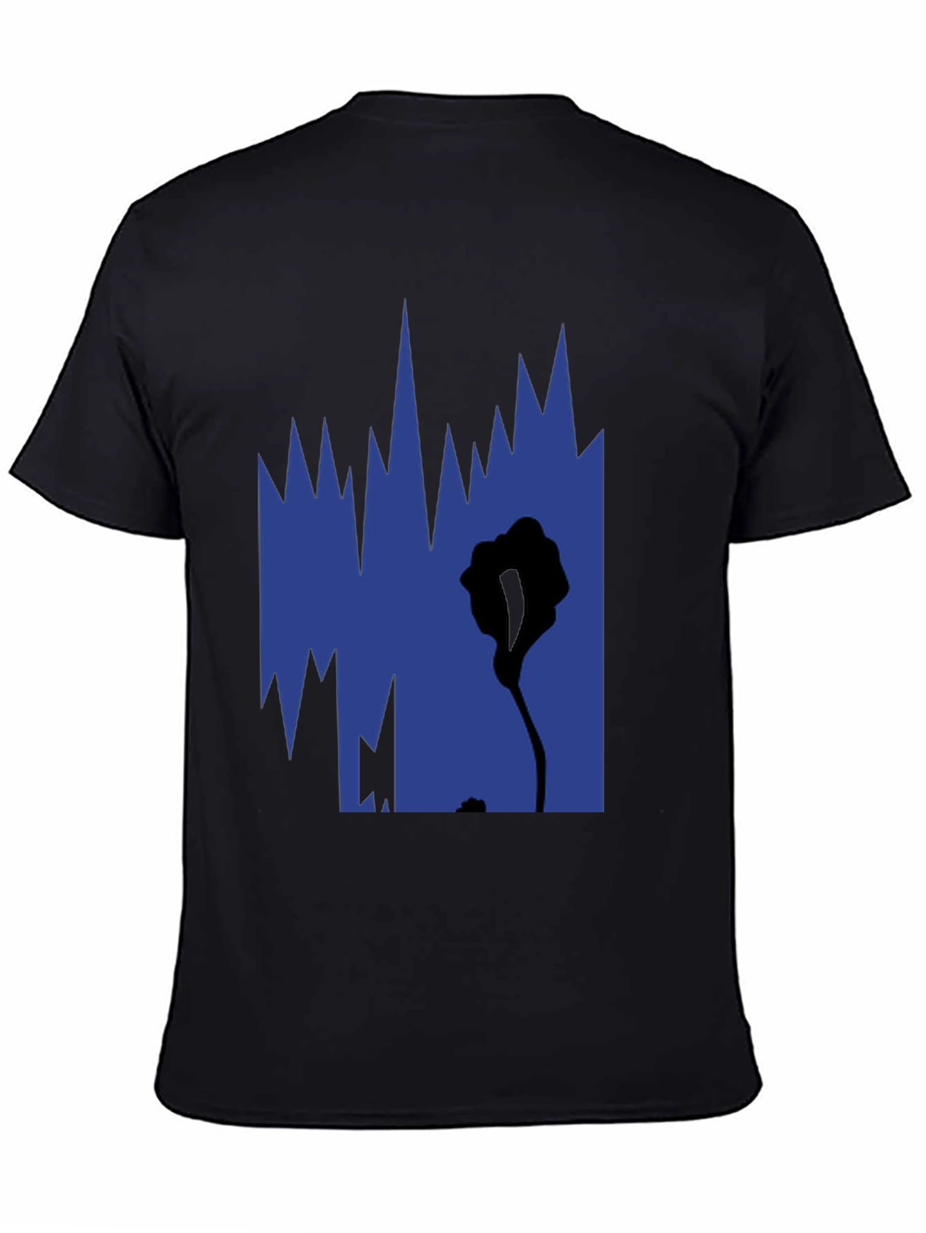 Abstract Graphic Print Black Tee