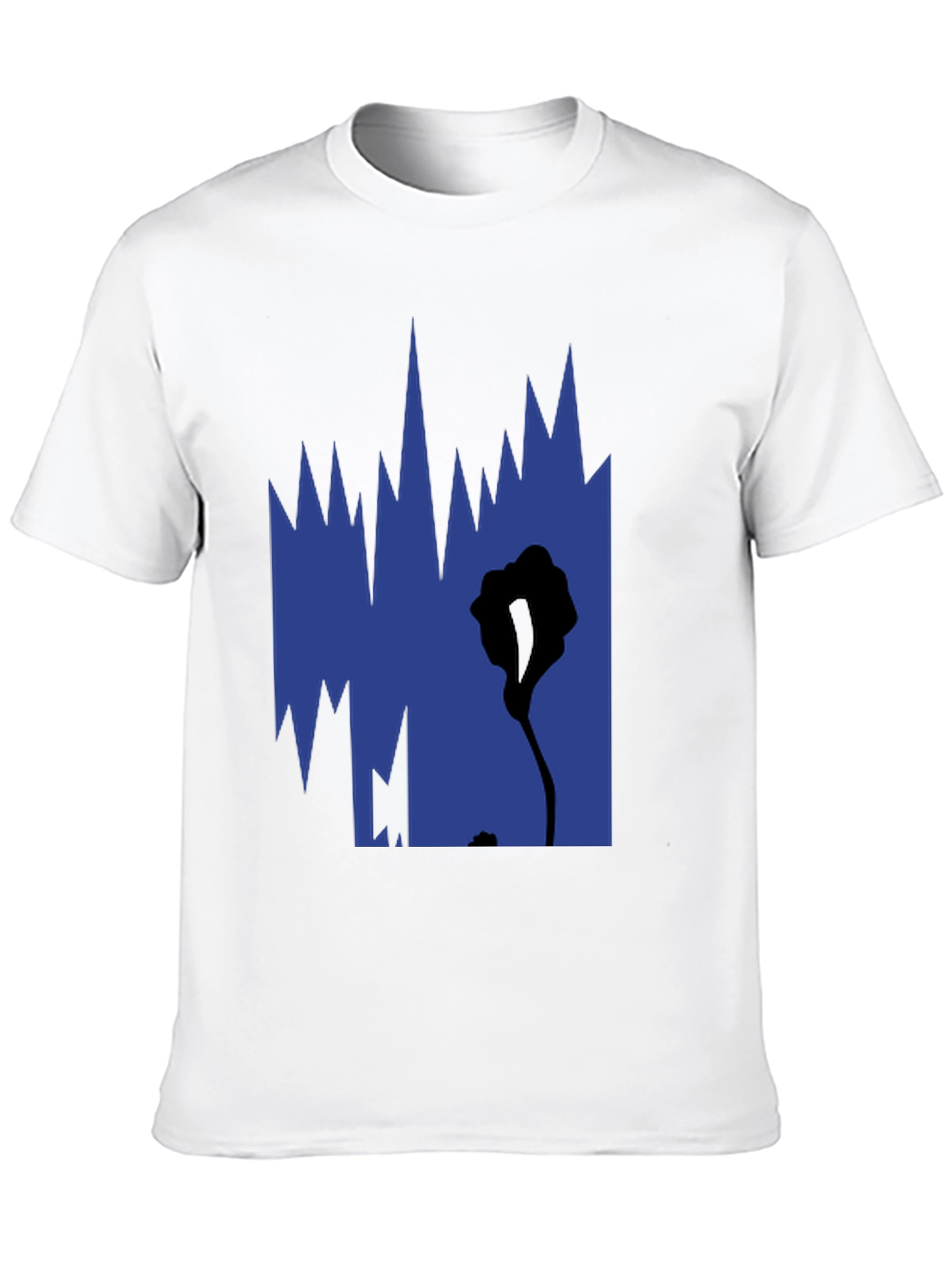 Abstract Graphic Print Black Tee