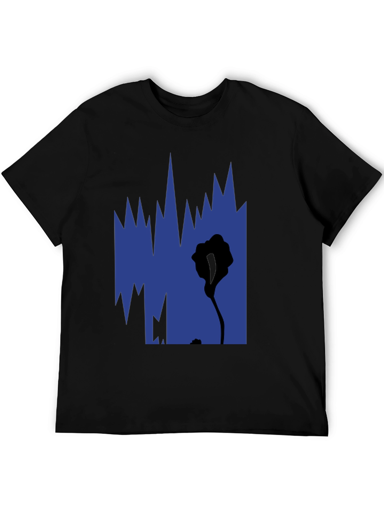 Abstract Graphic Print Black Tee
