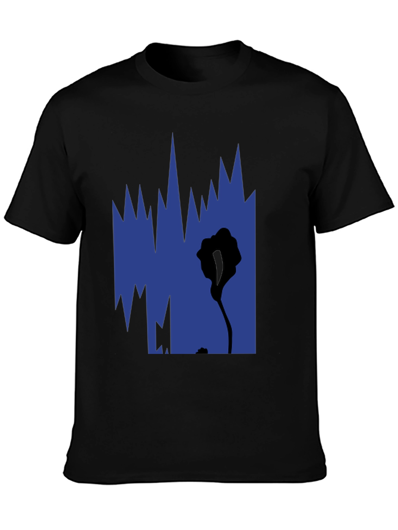 Abstract Graphic Print Black Tee